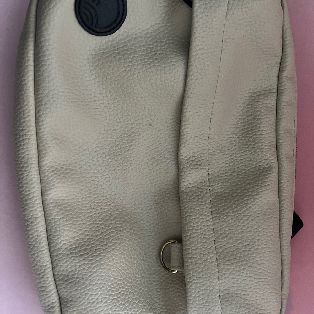 Cream Textured TUSHBABY Shoulder Bag